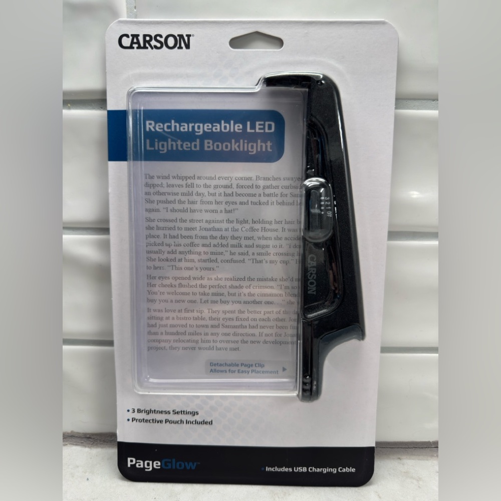 Rechargeable LED Lighted Booklight - Black